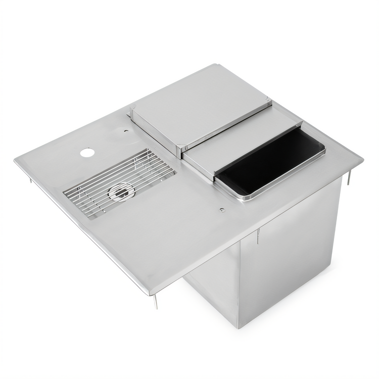 Product image #1 for John Boos Drop-In Single-Service Ice and Water Unit with Insulated Ice Bin and Removable Splash Guard, 21 x 18 Inch