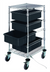 Thumbnail image #1 for Conductive Mobile Bin Cart with 4 Black Dividable Grid Containers
