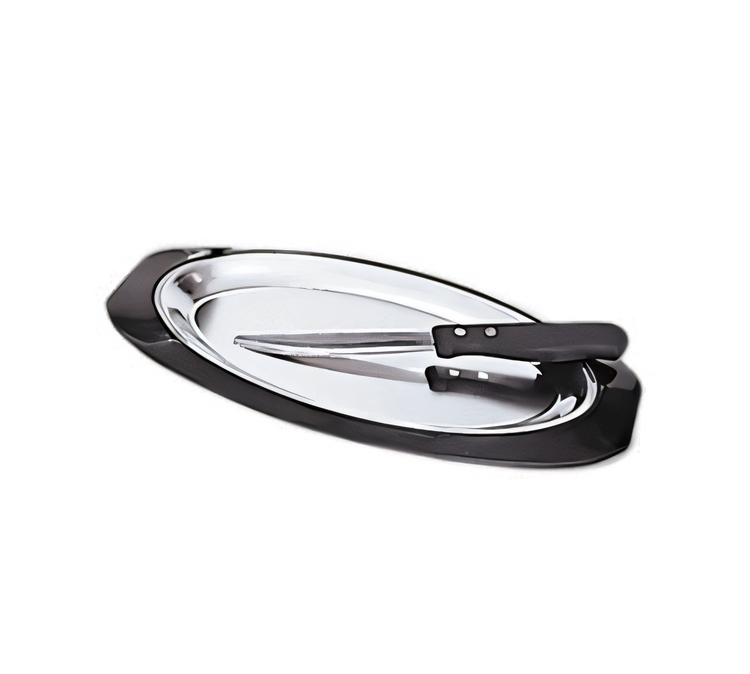 Product image #1 for Oval Rust-Resistant Stainless Steel Sizzling Steak Platter, 11-3/8 x 7-1/2 Inches