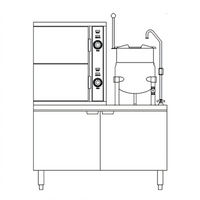 Crown ECX-10-10 Two Compartment Electric Convection Steamer and 10 Gallon Kettle