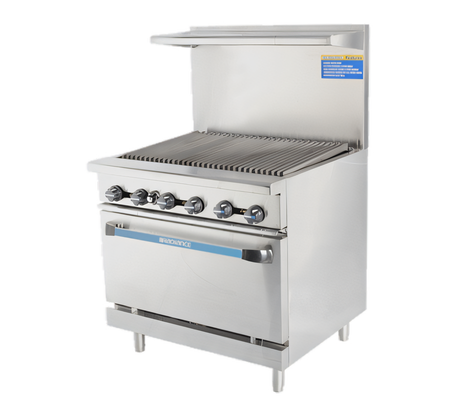 Product image #1 for Turbo Air Bake Tech Innovation Radiance 36-Inch Natural Gas Heavy Duty Range with Charbroiler Top and Standard Oven Base