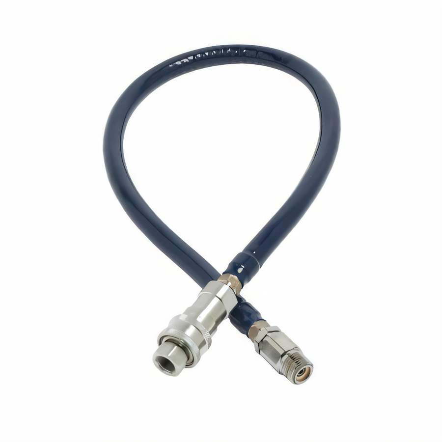 Product image #1 for 48-Inch Low-Lead Coated Stainless Steel Water Appliance Connector Hose with Quick Disconnect, 1/2-Inch NPT