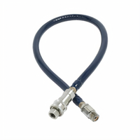 48-Inch Low-Lead Coated Stainless Steel Water Appliance Connector Hose with Quick Disconnect, 1/2-Inch NPT