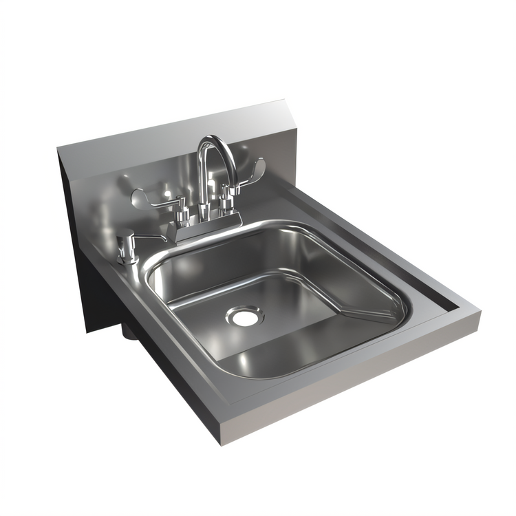 Product image #1 for BK Resources ADA Wall-Mounted Hand Sink with Faucet, Soap Dispenser, and Drain, 16 x 14 Inches