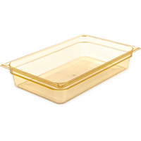StorPlus™ High Heat Full-Size Plastic Food Pan, 4 Inch Deep, 12.7 Qt, Amber