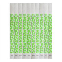 Bar Maid Waterproof Tear-Free Tyvek Wristbands, Green Pattern, Sequentially Numbered, 500-Pack