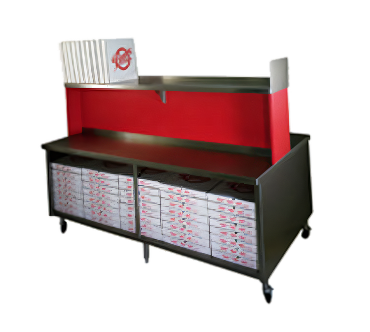 Product image #1 for Eagle Group Cut-N-Pack PIC84R 84" Mobile Pizza Prep Table with Full Base Storage