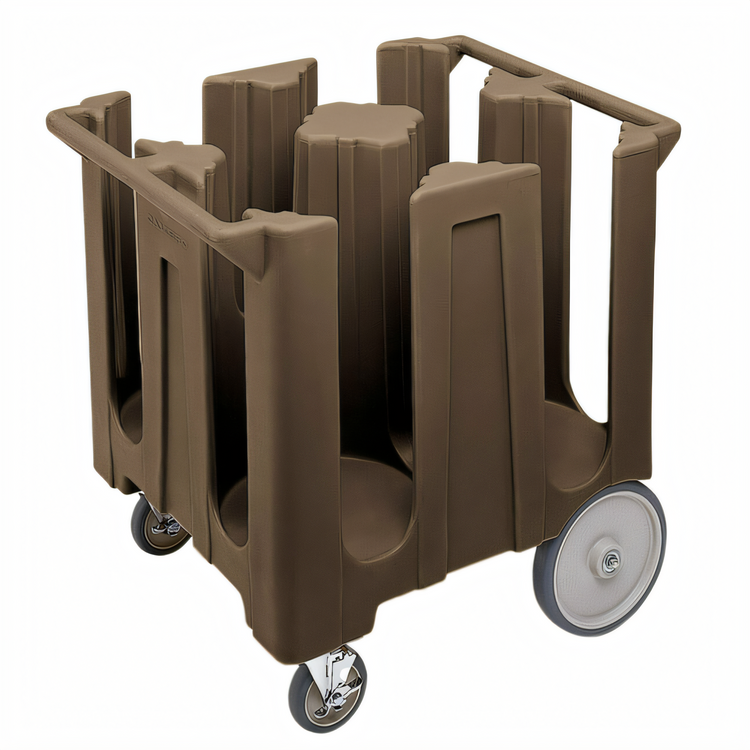 Product image #1 for Cambro 4-Column Poker Chip Dish Caddy Cart with Vinyl Dust Cover, 12-1/4 Inch Max Dish Size