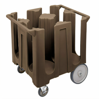 Cambro 4-Column Poker Chip Dish Caddy Cart with Vinyl Dust Cover, 12-1/4 Inch Max Dish Size