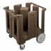 Thumbnail image #1 for Cambro 4-Column Poker Chip Dish Caddy Cart with Vinyl Dust Cover, 12-1/4 Inch Max Dish Size