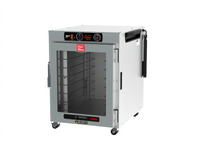 Metro HotBlox Wide 8-Pan Pass-Thru Insulated Holding Cabinet, Under-Counter, Analog, Clear Front / Solid Rear Doors