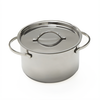 American Metalcraft Round 14 oz Stainless Steel Mini Pot with Lid