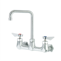 Krowne Diamond Series Wall-Mounted Commercial Faucet with 8-Inch Centers and 6-Inch Double Bend Spout