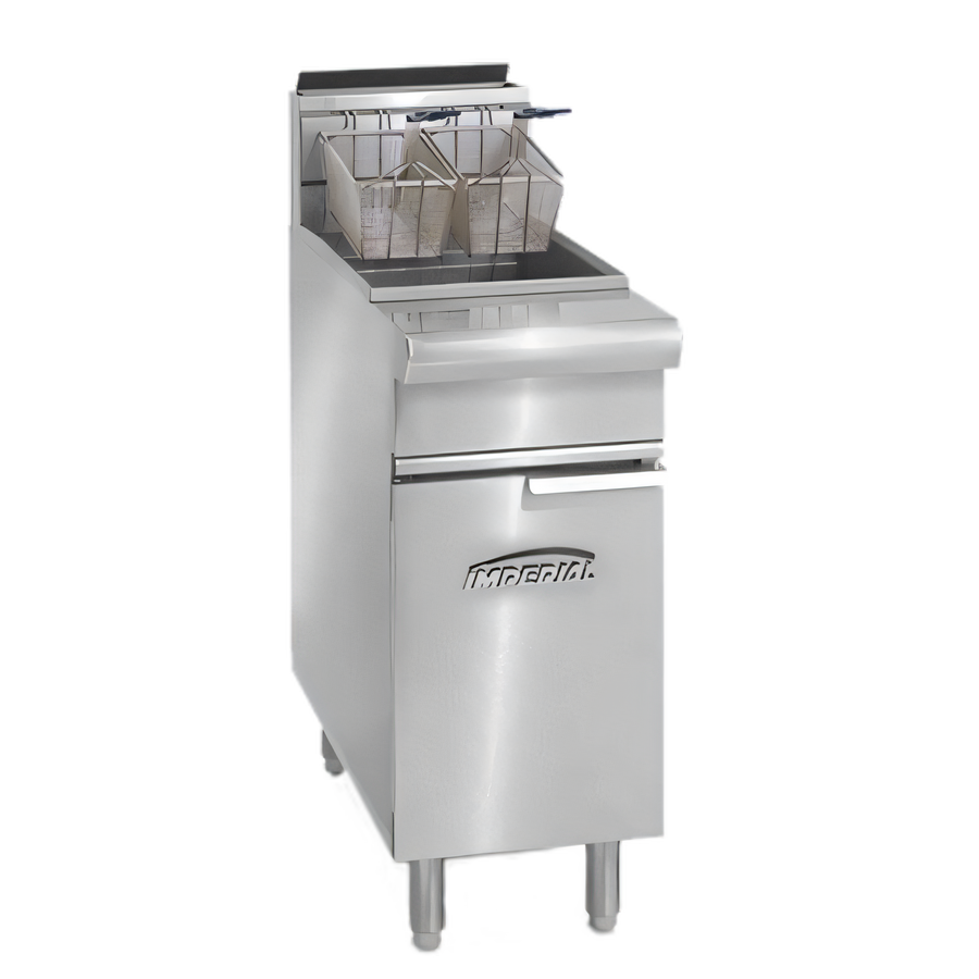 Product image #1 for Imperial Restaurant Series Range-Match Gas Floor Fryer, 50 lb. Capacity