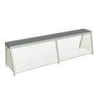 Thumbnail image #1 for Duke Manufacturing 956-460-6 Deluxe Table-Mount Serving Overshelf with Tempered Glass Guard, Acrylic End Guards, 86-7/32-Inch Wide