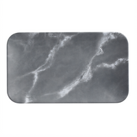 American Metalcraft 12-Inch Rectangular Melamine Platter, Matte Marble Grey