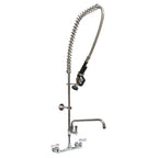 Thumbnail image #1 for BK Resources WorkForce BKF-VSMPR-WB-AF14-G Lead-Free 8-Inch Splash-Mount Pre-Rinse Assembly with 14-Inch Swing-Spout Add-On Faucet