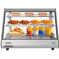 KoolMore 34-Inch Countertop Glass Display Warmer, 5.6 Cu. Ft., Full-Service, 3-Shelf
