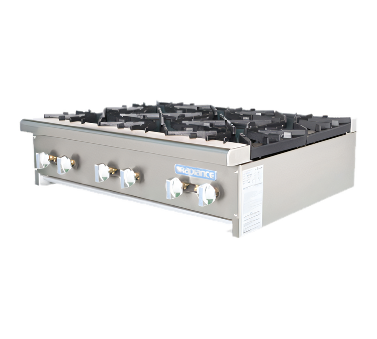 Product image #1 for Bake Tech Innovation Radiance 36-Inch Countertop Gas Hot Plate, 6 Burners, 192,000 BTU