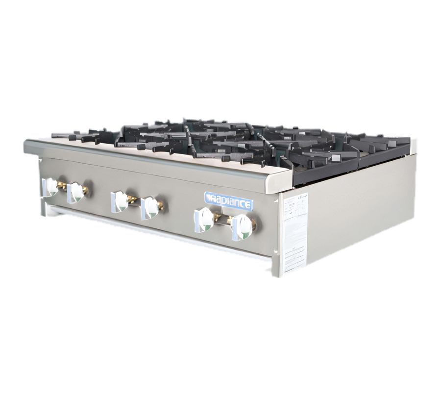 Product image #1 for Bake Tech Innovation Radiance 36-Inch Countertop Gas Hot Plate, 6 Burners, 192,000 BTU