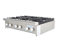 Bake Tech Innovation Radiance 36-Inch Countertop Gas Hot Plate, 6 Burners, 192,000 BTU