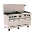 Thumbnail image #1 for Vulcan Endurance 60-Inch Propane Gas Restaurant Range with 6 Open Burners, 24-Inch Manual Griddle and 2 Standard Ovens
