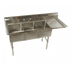Thumbnail image #1 for 78-Inch Wide 3-Compartment Stainless Steel Sink With Right Drainboard
