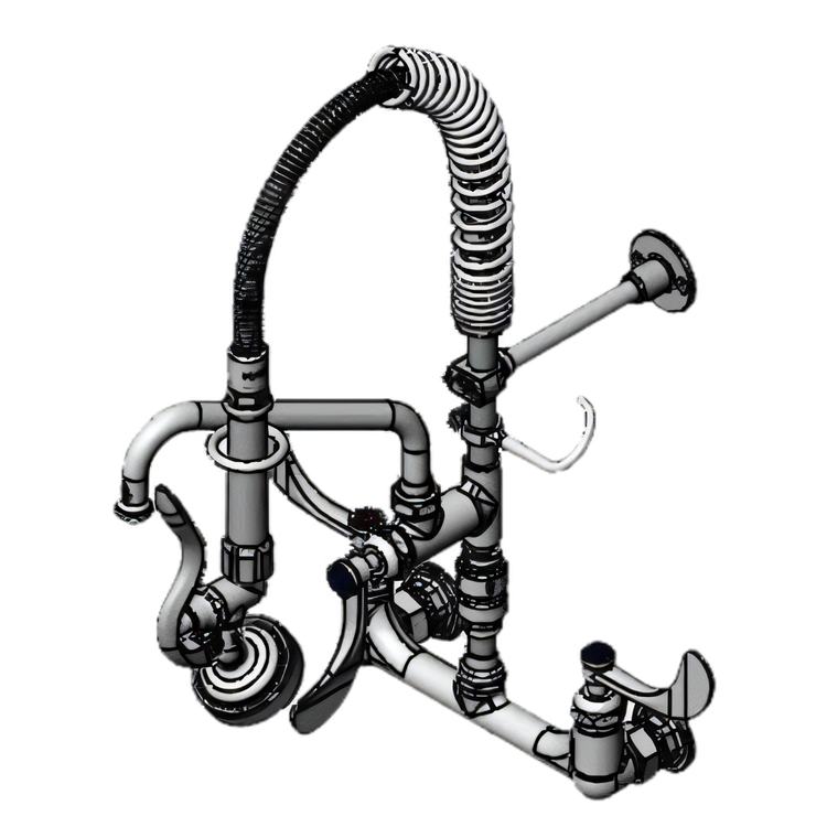 Product image #1 for T&S Brass EasyInstall Mini Pre-Rinse Faucet with 8-Inch Swing Nozzle and Low-Flow Spray Valve