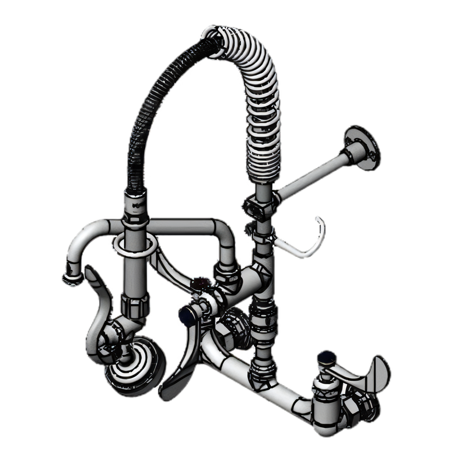 Product image #1 for T&S Brass EasyInstall Mini Pre-Rinse Faucet with 8-Inch Swing Nozzle and Low-Flow Spray Valve