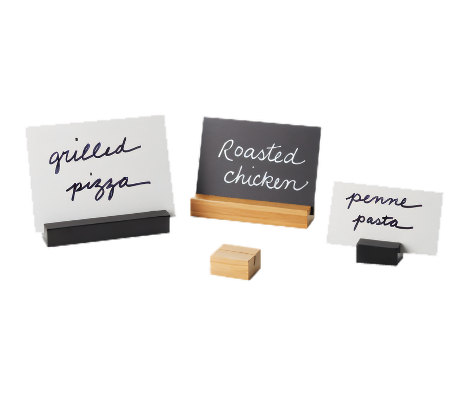 Product image #1 for American Metalcraft 4-Inch Bamboo Black Tabletop Menu Card Holder