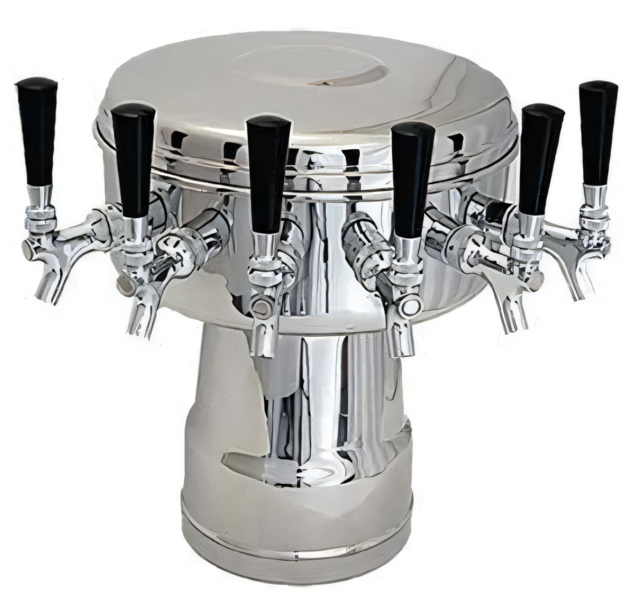 Product image #1 for Glastender 6-Faucet Mushroom Glycol-Cooled Draft Dispensing Tower, Mirror Finish