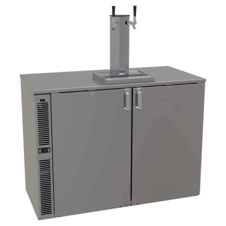 Product image #1 for Glastender 48-Inch One-Zone Side-Serviced Bar Profile Draft Dispensing Cooler, Two-Section