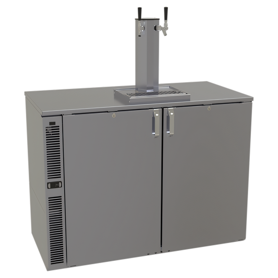 Product image #1 for Glastender 48-Inch One-Zone Side-Serviced Bar Profile Draft Dispensing Cooler, Two-Section