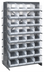 Thumbnail image #1 for Quantum Sloped Double-Sided Pick Rack with 16 Shelves and 64 Clear Bins