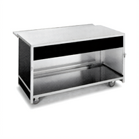 Atlas Metal BLU-3 Mobile Modular Utility Serving Counter with Stainless Steel Top and Open Cabinet Base