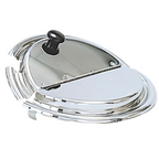 Thumbnail image #1 for 7 Quart Stainless Steel Hinged Notched Inset Cover with Knob Handle