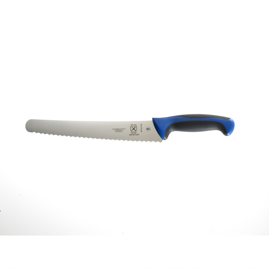 Product image #1 for Mercer Culinary Millennia Colors 10-Inch Blue Stamped Wide Wavy Edge Bread Knife