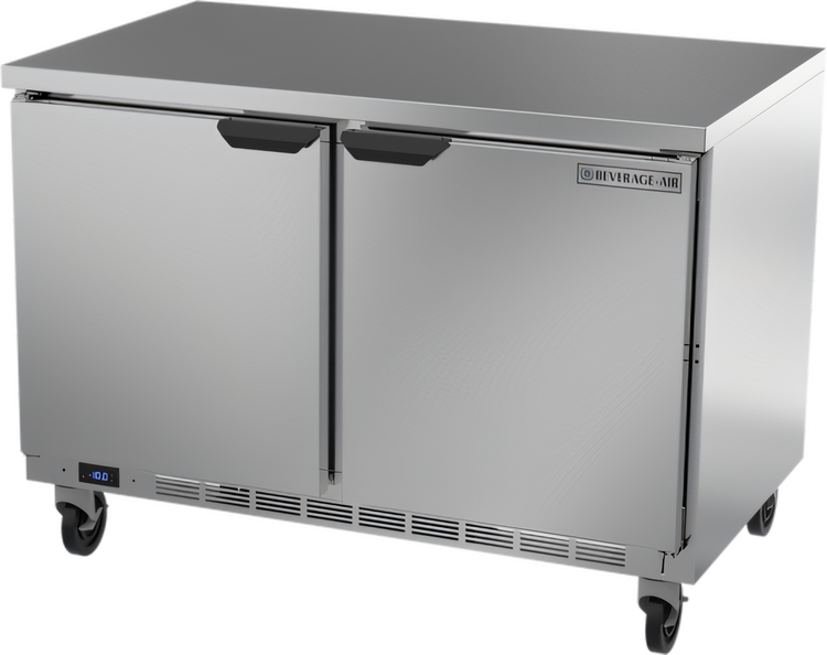 Product image #1 for Beverage-Air 48-Inch Two-Section Worktop Freezer with Flat Top and Solid Doors
