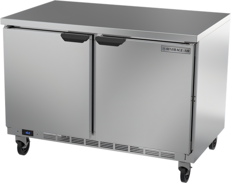 Product image #1 for Beverage-Air 48-Inch Two-Section Worktop Freezer with Flat Top and Solid Doors