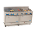 Thumbnail image #1 for Comstock-Castle 72-Inch Commercial Gas Range with 4 Open Star Burners, 24-Inch Griddle, 24-Inch Char-Broiler, and 2 Ovens