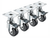 Thumbnail image #1 for Krowne Royal Series Adjustable-Height Plate Casters — 3-Inch Swivel with Brake (Set of 4)