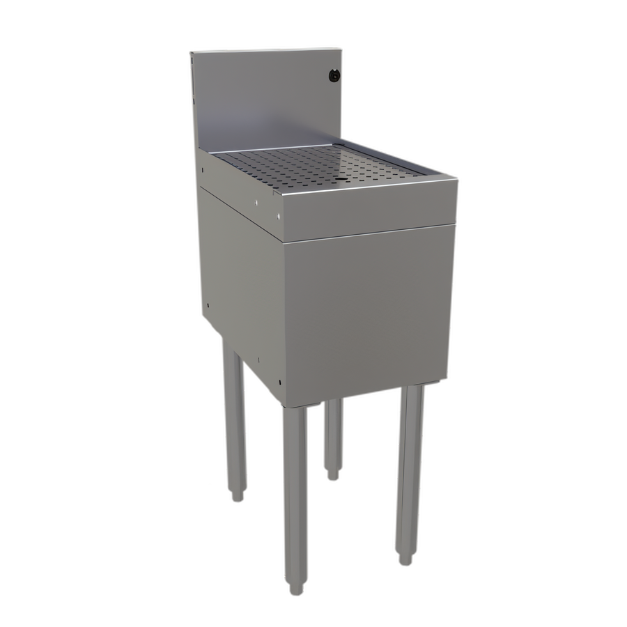 Product image #1 for Glastender Free Standing Stainless Steel Underbar Drainboard with Removable Perforated Insert, 12 x 19 Inches