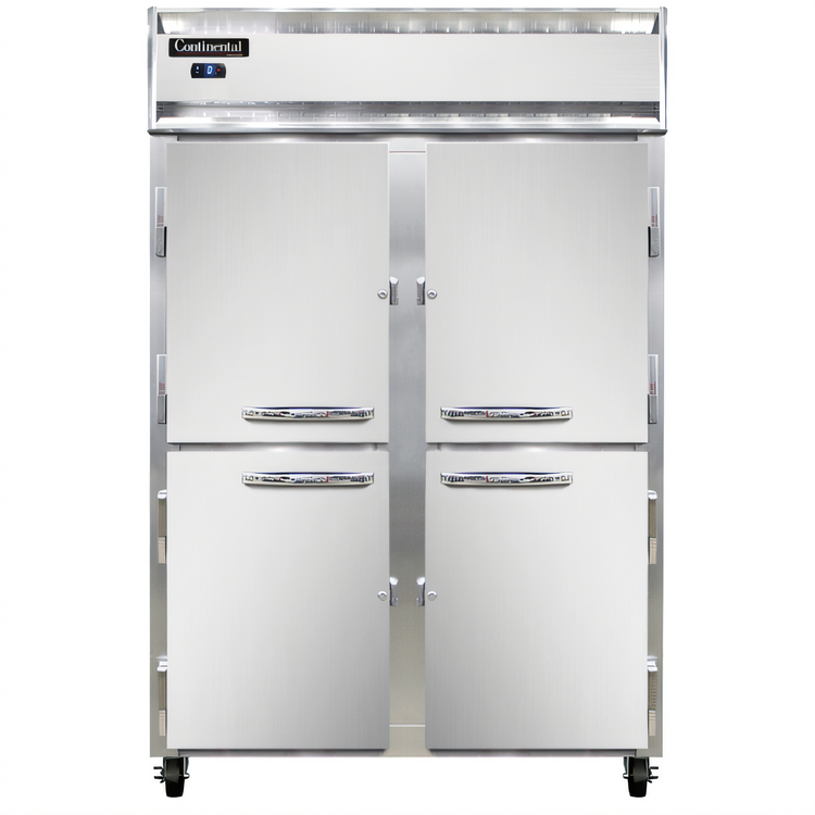 Product image #1 for Continental Refrigerator 2FSNSAHD Two-Section Shallow Depth Reach-In Freezer with Half Solid Doors