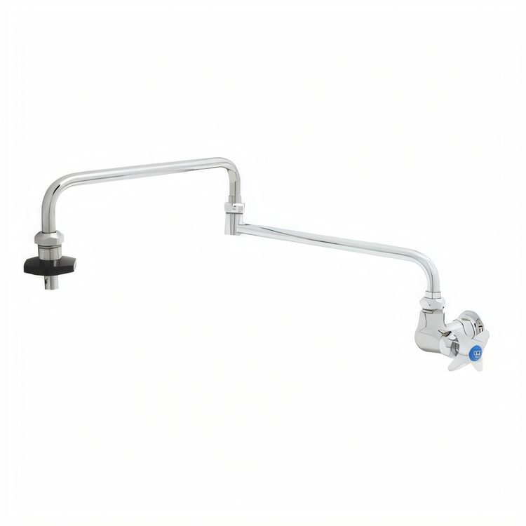 Product image #1 for T&S Brass Wall-Mount Single-Temperature Pot Filler Faucet with 24-Inch Double-Joint Swing Nozzle