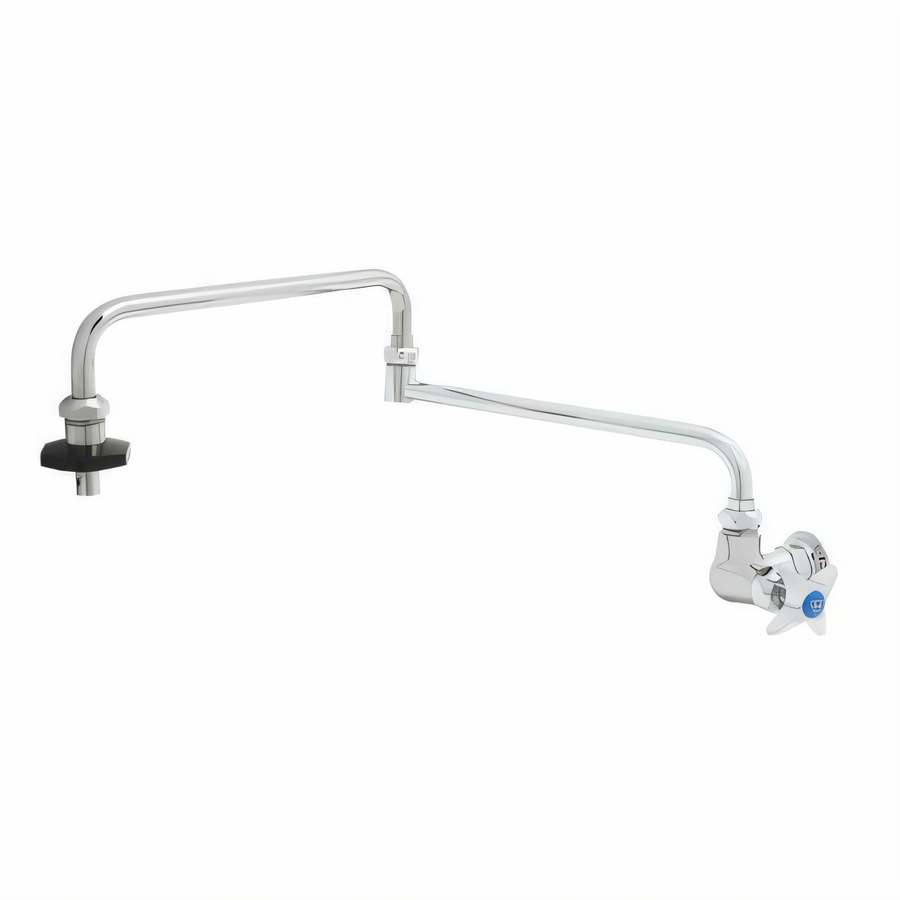Product image #1 for T&S Brass Wall-Mount Single-Temperature Pot Filler Faucet with 24-Inch Double-Joint Swing Nozzle
