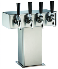 Perlick Air-Cooled 2-Faucet Stainless Steel Tee Beer Tower with Polished Chrome Finish