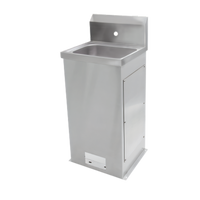 John Boos Pro-Bowl Floor-Mount Hand Wash Sink with Faucet, 14 x 10 x 5-Inch Bowl, and Backsplash