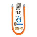 Thumbnail image #1 for BK Resources BKG-GHC-7548-SP3 Gas Hose Connection Kit, 48-Inch x 3/4-Inch I.D. Stainless Steel, Quick Disconnect and Restraining Device