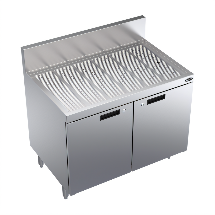Product image #1 for Krowne Royal Series 36"W x 24"D Underbar Drainboard with Enclosed Cabinet Base and Locking Hinged Doors