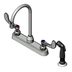 Thumbnail image #1 for T&S Brass B-1172-07-WH4 Workboard Faucet with 6-Inch Gooseneck and 7-Foot Side Spray Hose